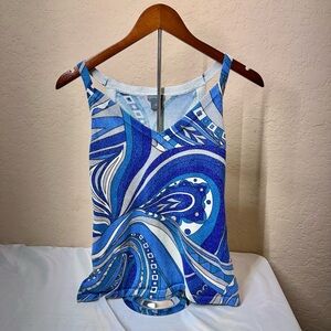 Ann Taylor Blue and White Patterned Camisole